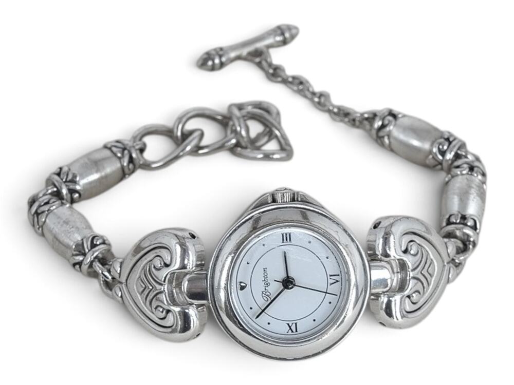 Brighton Bristol Heart Toggle Bracelet Watch Silver Quartz Working